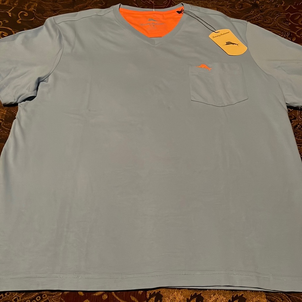 Tommy Bahama Classic V Neck Luxe Cotton Tee - Picture 1 of 4